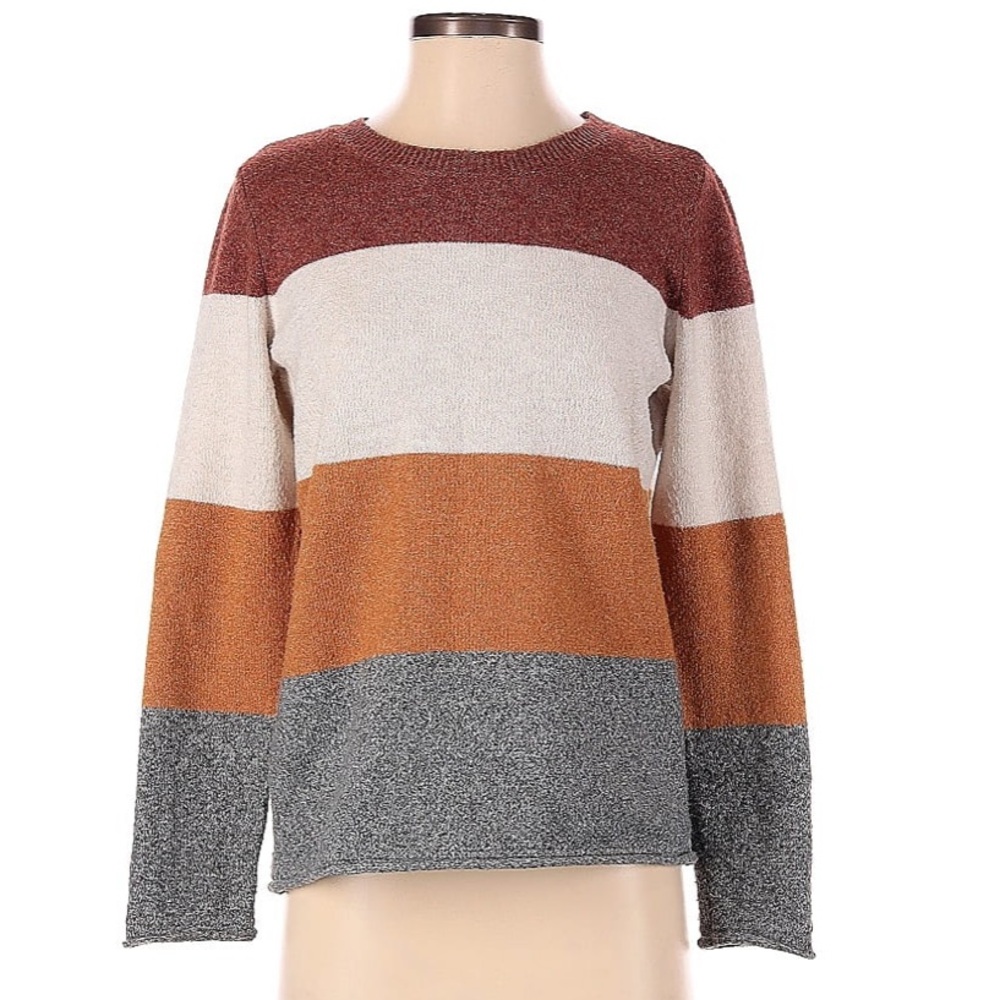 PINQUE Striped, color block, long sleeve sweater